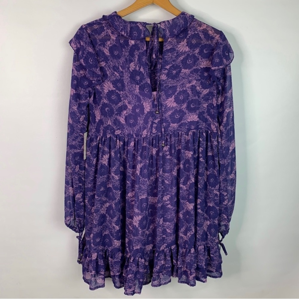 Free People These Dreams Mini Violet Dress Size Large - Picture 12 of 16